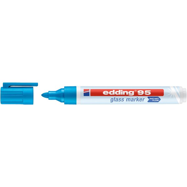 Marqueur pour verre 95 bleu clair 1 5-3 mm x 10 EDDING