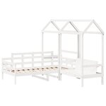 vidaXL Ensemble de lit de jour et de banc et toit 90x190 cm pin massif