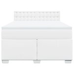 vidaXL Sommier à lattes de lit avec matelas Blanc 140x190cm Similicuir