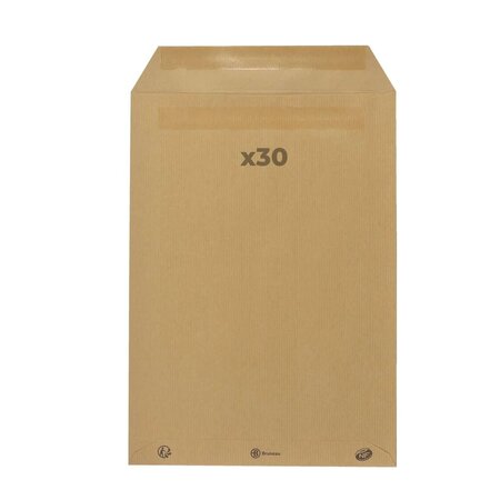 30 enveloppes en papier kraft 90 g - 22 9 x 32 4 cm
