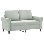 vidaXL Canapé à 2 places Gris clair 120 cm Velours