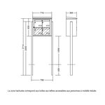 Bloc collectif leabox.com  2x2  grade 3  simple face  Extérieur  fixation sur pieds à sceller   Brun Sepia RAL 8014 finition brillante