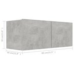 vidaXL Ensemble de meubles TV 2 Pièces Gris béton Bois d'ingénierie