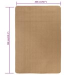 vidaXL Tapis en jute avec endos en latex 200x300 cm