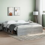 vidaXL Cadre de lit sonoma gris 140x190 cm
