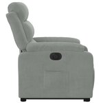 vidaXL Fauteuil inclinable électrique gris clair velours