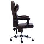 Chaise fauteuil siège de bureau informatique étude de massage similicuir brun 02_0024016