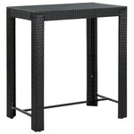 vidaXL Ensemble de bar jardin 5 Pièces noir poly rotin/bois massif acacia