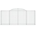 vidaXL Paniers à gabions arqués 2 Pièces 300x50x120/140 cm fer galvanisé