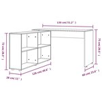 vidaXL Bureau d'angle Chêne fumé Bois d'ingénierie