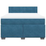 vidaXL Sommier à lattes de lit et matelas bleu 160x200 cm velours