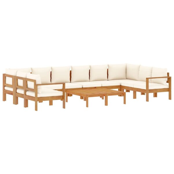 vidaXL Salon de jardin avec coussins 8 Pièces bois massif d'acacia
