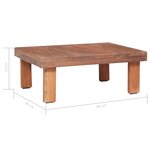 vidaXL Table basse 60x45x23 cm bois d'acajou massif
