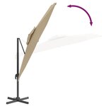 vidaXL Parasol cantilever à double toit Taupe 300x300 cm