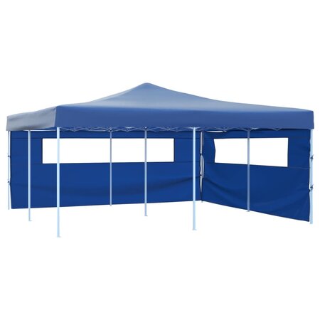 vidaXL Belvédère pliable avec 2 parois 5x5 m Bleu