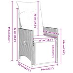 Ensemble de salle à manger de jardin vidaXL 9 pièces avec coussins en rattan synthétique gris