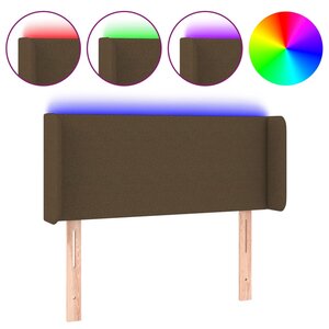 vidaXL Tête de lit à LED Marron foncé 83x16x78/88 cm Tissu