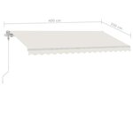 vidaXL Auvent automatique sur pied 400x350 cm Crème