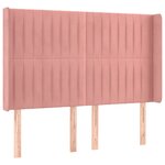 vidaXL Tête de lit avec oreilles Rose 147x16x118/128 cm Velours