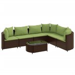 vidaXL Salon de jardin avec coussins 7 Pièces marron résine tressée
