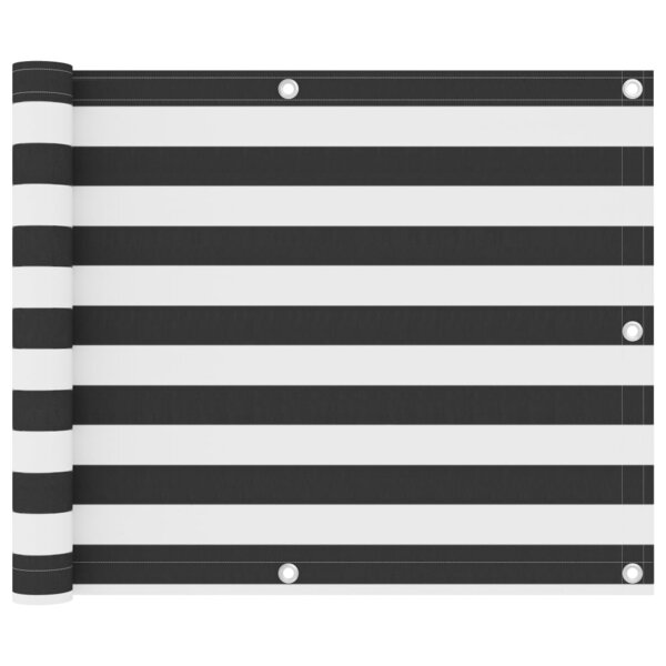 vidaXL Écran de balcon Anthracite et blanc 75x300 cm Tissu Oxford