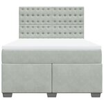 vidaXL Sommier à lattes de lit et matelas Gris clair 160x200cm Velours