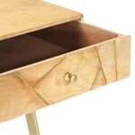 Bureau table poste de travail meuble d'ordinateur informatique étude avec tiroirs 100 x 55 x 75 cm bois solide de manguier brun 02_0023461