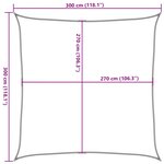 vidaXL Voile d'ombrage 160 g/m² Taupe 3x3 m PEHD