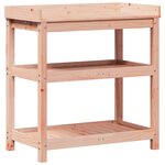 vidaXL Table de rempotage avec étagères bois massif de douglas