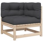 vidaXL Salon de jardin 6 Pièces avec coussins bois de pin massif