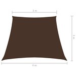 vidaXL Voile de parasol Tissu Oxford trapèze 3/4x3 m Marron