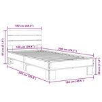vidaXL Cadre de lit chêne sonoma 100x200 cm bois d'ingénierie et métal