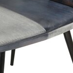 vidaXL Chaise à oreilles Gris Cuir véritable