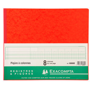 Piqure 27x32 cm 8 Colonnes 80 pages EXACOMPTA