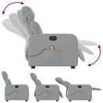 vidaXL Fauteuil de massage inclinable électrique gris clair tissu