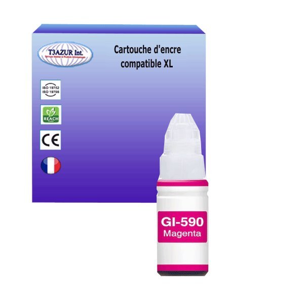 Cartouche compatible avec Canon Pixma G3500, G3501, G3510, G4500, G4510, G4511 remplace Canon GI-590 Magenta - T3AZUR