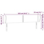 vidaXL Tête de lit avec oreilles Crème 163x23x78/88 cm Tissu