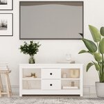 vidaXL Meuble TV Blanc 103x36 5x52 cm Bois de pin massif