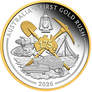Monnaie FIRST GOLD RUSH 175 Anniversaire 1 Oz Argent 1$ Australia 2026 (PRÉCOMMANDE)