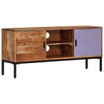 vidaXL Meuble TV Marron miel et gris 110x30x50 cm Bois massif d'acacia