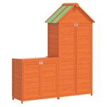 vidaXL Ensemble de remise à outils de jardin 2 Pièces marron pin massif