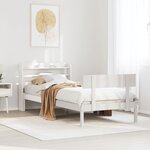 vidaXL Cadre de lit sans matelas blanc 100x200 cm bois de pin massif