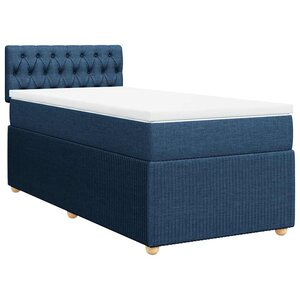 vidaXL Sommier à lattes de lit avec matelas Bleu 80x200 cm Tissu