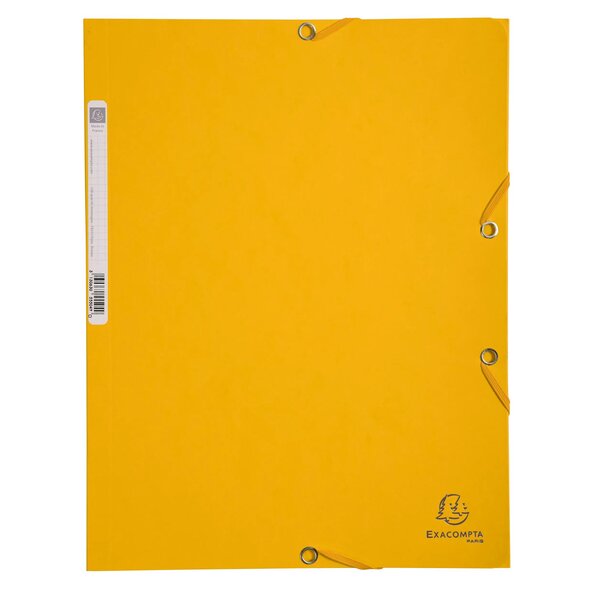 Chemise 3 Rabats À Élastiques Carte Lustrée 400g/m2 - A4 - Jaune - X 25 - Exacompta
