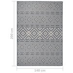 vidaXL Tapis à tissage plat d'extérieur 140x200 cm Rayures bleues