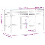 vidaXL Lit mezzanine enfants échelle blanc 90x190 cm bois pin massif