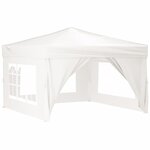 vidaXL Tente de réception pliable avec parois Blanc 3x3 m