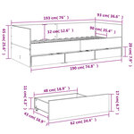 vidaXL Lit de jour avec tiroirs sans matelas chêne sonoma 90x190 cm