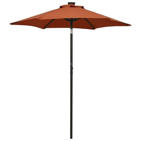 vidaXL Parasol avec lumières LED Terre cuite 200x211 cm Aluminium