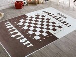 Tapis enfant Echec 80 x 150 cm - Marron